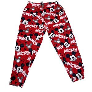 Disney Mickey Mouse Small (4-6) Girls Sleepwear Pajama Pants‎ Red Black White